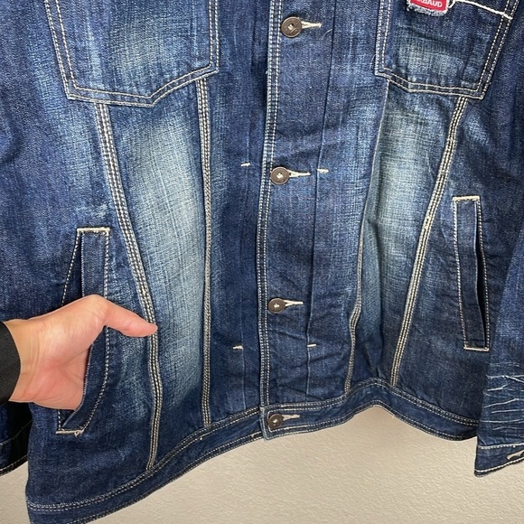 Marithe Francois Girbaud Denim Jean Trucker Jacket Distressed Cotton XXXL - Picture 2 of 11